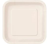 Unique Party - Carré - Pack de 16 assiettes à dessert - Papier SG23393 (taille unique) (Ivoire)