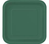 Unique Party - Carré - Pack de 16 assiettes à dessert - Papier SG23393 (taille unique) (Vert sapin)