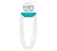Unique Party- Colliers de Perles en Plastique-Lot de 2, 78368, White