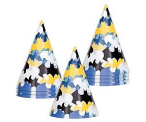 Unique- Party Cone Hats | Paper Pcs Lot de 8 chapeaux coniques en papier Batman, 77521