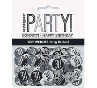 Unique Party- Confetti, 83826, Noir et argenté