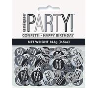 Unique Party- Confetti, 83829, Noir et argenté