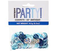 Unique Party- Confetti, 83841, Bleu/argenté