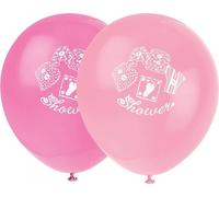 Unique Party - Couture corde à linge - manches ballon, Baby Shower pack de 2 - Latex SG32423 (taille unique) (rose/blanc)