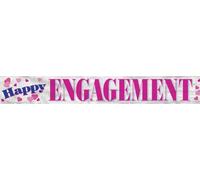 Unique Party - Drapeau "Happy Engagement" pack de 3 - plastique, film SG28225 (taille unique) (blanc/bleu/rose)
