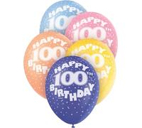 Unique Party - Effet nacré - Ballons, latex, 100e anniversaire pack de 5 SG38223 (taille unique) (Coloré)