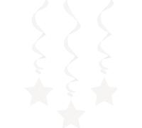 Unique Party - Étoile - Décoration suspendue Pack de 3 - Papier SG24994 (Taille unique) (Blanc)
