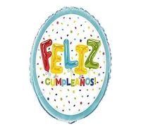 Unique Party feuille 45 cm Motif ballon d'anniversaire, 74727, Assorti