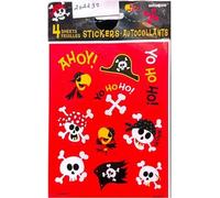 Unique Party - Feuille avec autocollants "Yo Ho Ho !" pack de 4 SG33937 (Taille unique) (Noir/Jaune/Blanc)