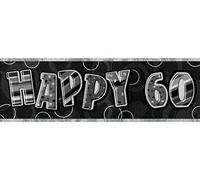 Unique Party Folien Banner zum 60.Geburtstag SG12299 (274 cm) (noir/argent)