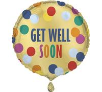 Unique Party - "Get Well Soon" Ballon rond en feuille, feuille SG38870 (taille unique) (or/coloré)