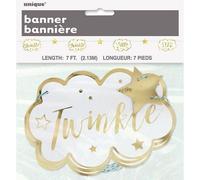 Unique Party - Guirlande "Twinkle Twinkle Little Star", papier SG25414 (taille unique) (blanc/or)