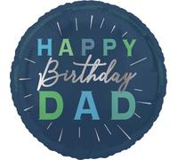 Unique Party - "Happy Birthday Dad" Ballon rond en plastique, film SG38872 (taille unique) (bleu foncé)