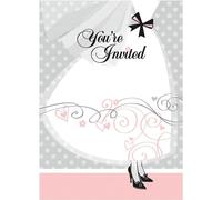 Unique Party - Invitation de mariage "Elégant" pack de 8 - carton SG38340 (taille unique) (Gris/Blanc)