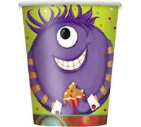Unique Party - Monster - Gobelets de fête, papier pack de 8 SG25046 (taille unique) (Vert/Violet)