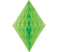 Unique Party Papier Décoration 35 cm dans une forme de diamant SG12303 (35cm) (vert citron)