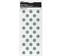 Unique Party - Pochettes cadeaux, motif à pois - Pack de 20 SG17166 (taille unique) (Blanc/argent)