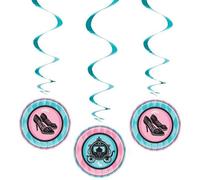 Unique Party - Princesse de conte de fées - Pack de 3 décorations suspendues SG29931 (taille unique) (bleu/rose)