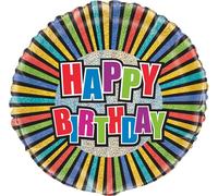 Unique Party - Prisma - Ballon en plastique, Joyeux anniversaire - Film SG34889 (taille unique) (Coloré)