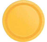 Unique Party - Rond - Assiette à dessert Pack de 20 - Papier SG38475 (Taille unique) (Jaune)