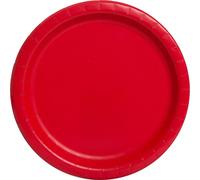 Unique Party - Rond - Assiettes de fête, plastique pack de 8 SG30022 (taille unique) (Rouge)
