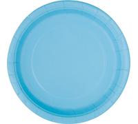 Unique Party - Rond - Assiettes jetables, papier pack de 8 SG37346 (taille unique) (Bleu clair)
