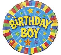 Unique Party - Rond - Ballon en plastique "Birthday Boy" SG36619 (taille unique) (Coloré)