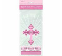 Unique Party - Sacs cadeaux, croix rayonnante, cellophane - Pack de 20 SG29910 (taille unique) (Rose)