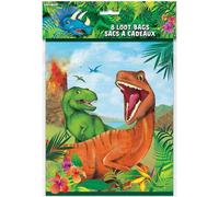 Unique Party - Sacs cadeaux, dinosaures - Pack de 8 SG24407 (taille unique) (Coloré)