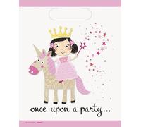 Unique Party - Sacs cadeaux, princesse - Pack de 8 SG23142 (taille unique) (Rose)
