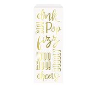 Unique Party- Sacs pour Bouteilles en Papier-Design Or Pop, Fizz, Clink-Pack de 3, 76046, Multicolour