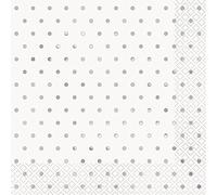Unique Party- Serviettes de Table en Papier, 72562, Silver