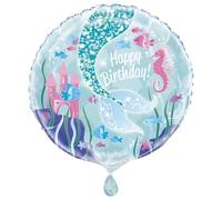 Unique Party - Sirène - Ballon en plastique - Film SG22546 (taille unique) (bleu/rose)