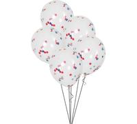 Unique Party - Star Confetti - Ballons en latex, paquet de 5 SG26403 (taille unique) (Blanc/Bleu/Rouge)