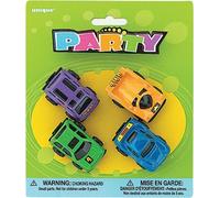 Unique Party - Voitures de course Cadeaux de fête pack de 4 SG32171 (taille unique) (Coloré)
