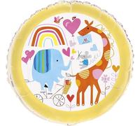 Unique Party - Zoo - Ballon en plastique, Baby Shower - Film SG25681 (taille unique) (Coloré)
