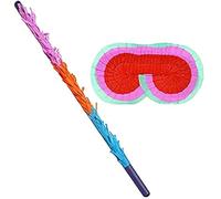 Unique- Pinata Buster Lot de 2 bâtons et Bandeaux pour Les Yeux 50,8 cm, 80804Q, Multicolore