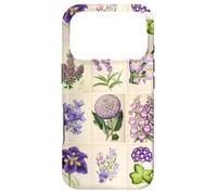 Unique Purple Flowers Collage Vintage Botanical Cute Pattern Coque pour iPhone 17 Pro