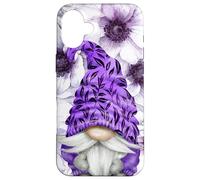 Unique Purple GNOME with Lilac Anemones Floral Aesthetic Coque pour iPhone 16 Plus