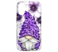Unique Purple GNOME with Lilac Anemones Floral Aesthetic Coque pour iPhone 17
