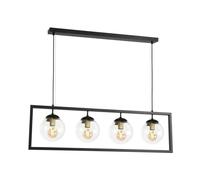 UNIQUE REY SP4 - Lampe suspendue 4xE27 - Design industriel, hauteur réglable 50-115cm, idéal pour l'intérieur