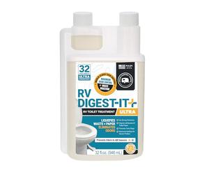 Unique RV Digest-It Ultra Traitement de toilettes pour véhicule récréatif, 32 utilisations, super concentré - Élimine les odeurs et liquidifie les déchets, traitement préventif bio-enzymatique facile