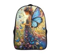 unique sac à dos imperméable 2 compartiment papillon sacs d'école jardin des fées pour adultes adolescents sac à dos imprimé en 3d-16,pour l'école les voyages les affaires
