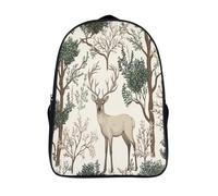 unique sac à dos personnalisé 2 compartiment des bois cartable fille primaire forêt des cerfs pour étudiant école imprimé 3d sac à dos-16,unisexe pour les voyages les affaires