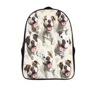 unique sac d'école loisirs 2 compartiment 12 ans et plus filles garçon animal de dessin animé 3d imprimé sac d'école chien heureux voyage sac à dosc-16,pour les voyages les affaires
