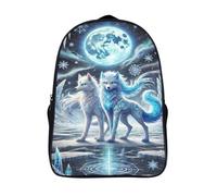 unique sac scolaire de voyage duo sacs à dos imprimé en 3d loup des glaces 12 ans et plus garçon filles sac à dos étudiant 2 compartiment-16,pour l'école les voyages les affaires