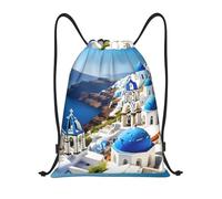 Unique Sacs À Cordon Impression sur La Vue sur La Mer d'une Île Grecque Sac À Dos Sport À Cordon Haute Qualité Résistant Sac pour Jouet pour Plage, Natation, Camping