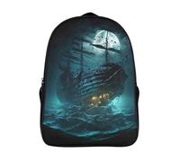unique sacs à dos légers clair de lune pour garçon filles étudiant école sac d'école loisirs vaisseau fantôme sacs dos imprimé 3d 2 compartiment-16,pour les voyages les affaires
