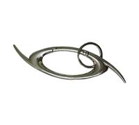 Unique Star Designs Porte-clés mousqueton avec clip à ressort pour une utilisation polyvalente, Couleur acier., Wolf Teeth