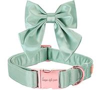 Unique style paws Collier pour chien en soie et couleur verte réglable et durable avec nœud papillon pour chien XL